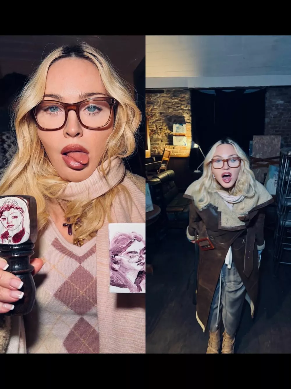 Мадонна вышла в свет в шапке-ушанке с кокардой Мадонна вышла в свет в шапке-ушанке с кокардой