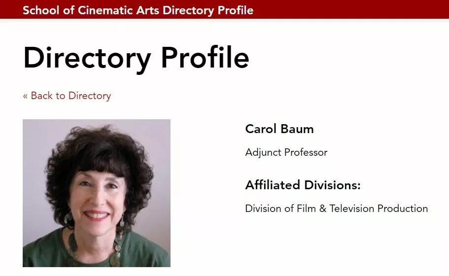 Кэрол Баум, профайл из Университета