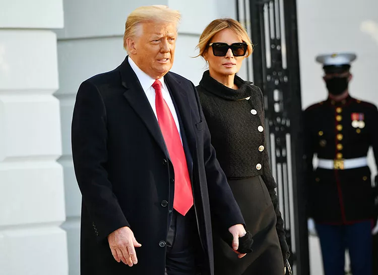 В траурных образах: Дональд и Мелания Трамп покинули Белый дом, не дожидаясь инаугурации Джо Байдена