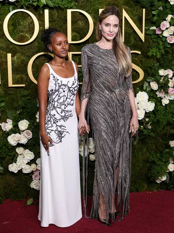 Анджелина Джоли с дочкой Захрой на Золотом глобусе