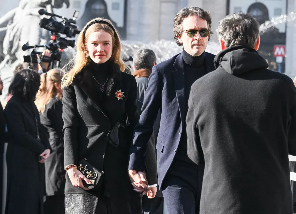 Наталья Водянова, Анна Винтур, Энн Хэтэуэй и Алессандро Микеле на прощании с Валентино Гаравани