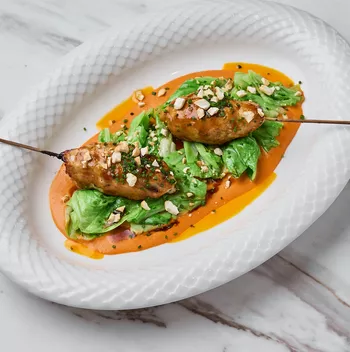 Кебаб с осьминогом и креветкой