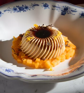 Паннакота с хурмой и трюфелем