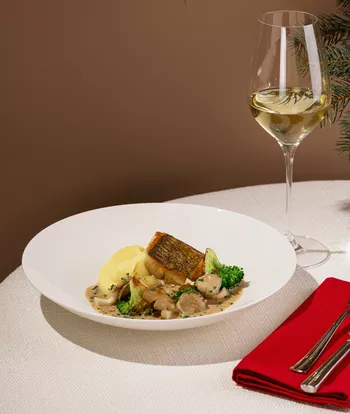 Палтус с соусом бермонте