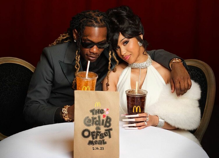 Супруги Карди Би и Offset представили романтический обед в McDonald's ко Дню святого Валентина