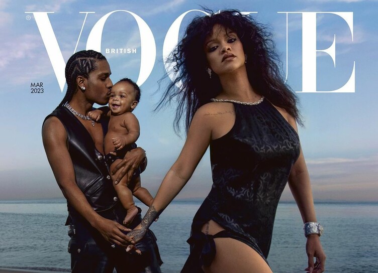 Rihanna and A$AP Rocky first appeared on the cover of the magazine with their son
