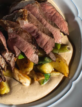 Стейк из сердца быка