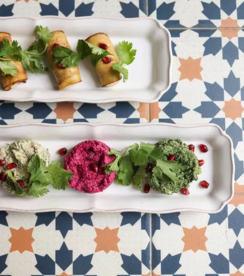 Рулетики из баклажанов и пхали-сет