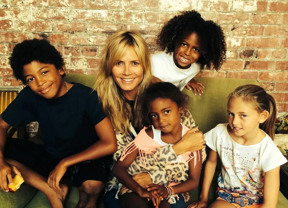 Хайди Клум впервые снялась для обложки глянца с сыном и дочкой