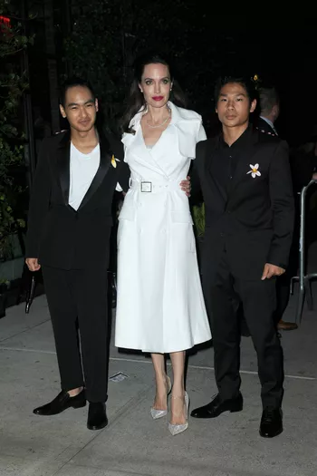 Анджелина Джоли с Паксом и Мэддоксом