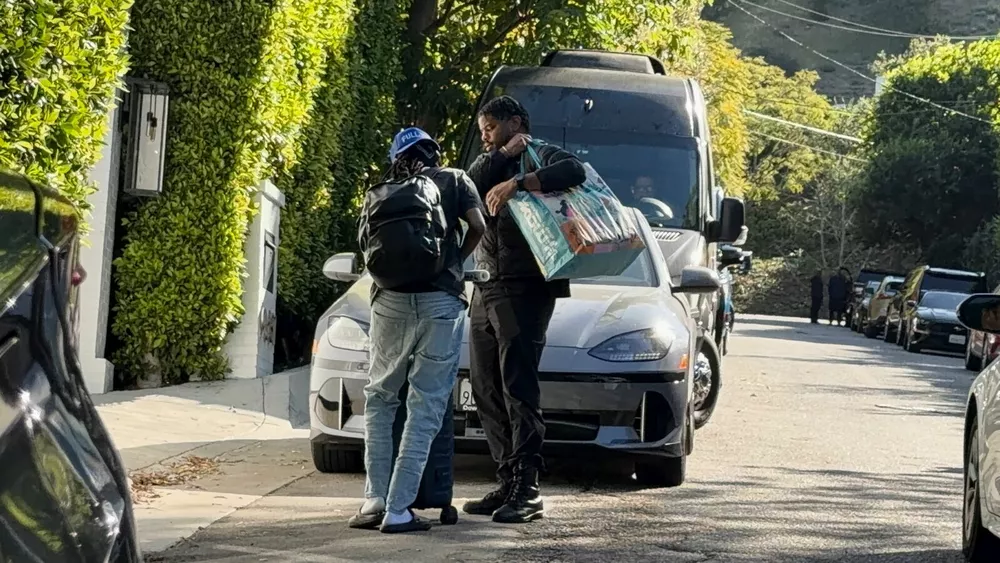 Кузен Рианны у ее дома