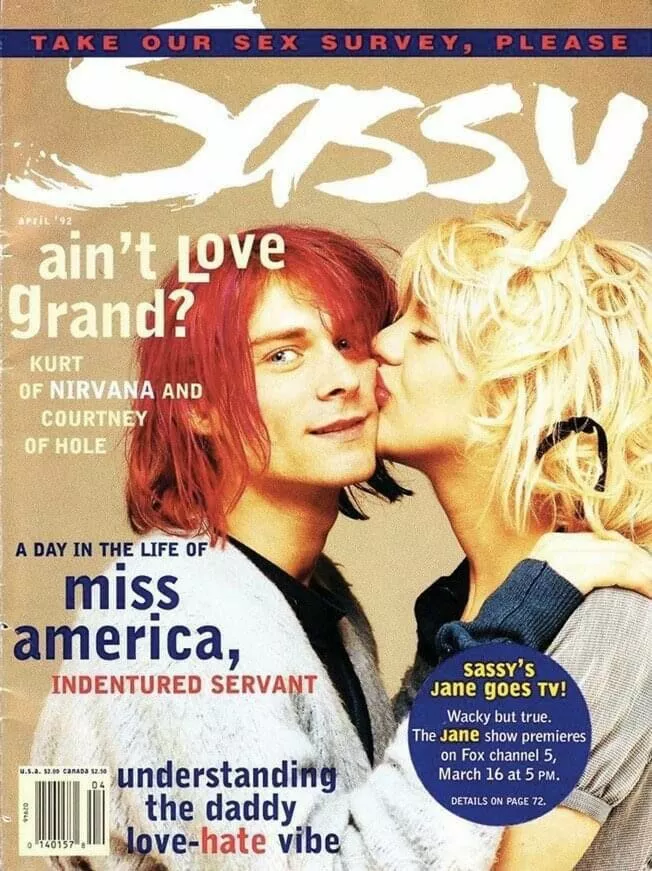 Курт и Кортни на обложке журнала Sassy (апрель 1992)