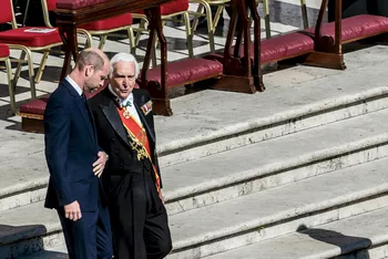 Принц Уильям на похоронах папы римского