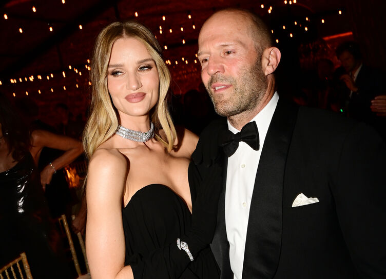 Perfect match: Rosie Huntington-Whiteley and Jason Statham re-enter