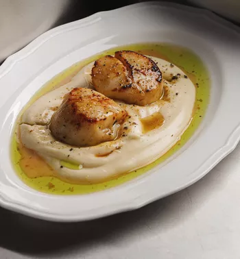 Обжаренные гребешки с пюре из пастернака в Bistro Trompette