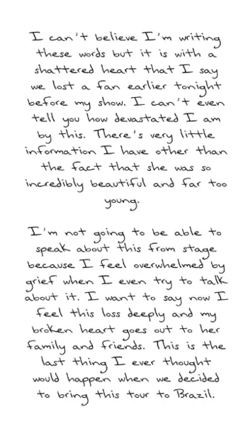 Послание Тейлор в соцсетях