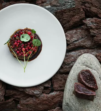 Мясо северного оленя на костре