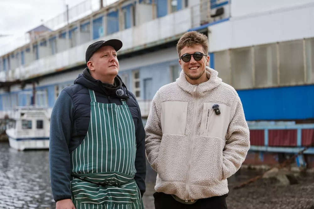 Петр Биркин и Владислав Корпусов на острове Русский