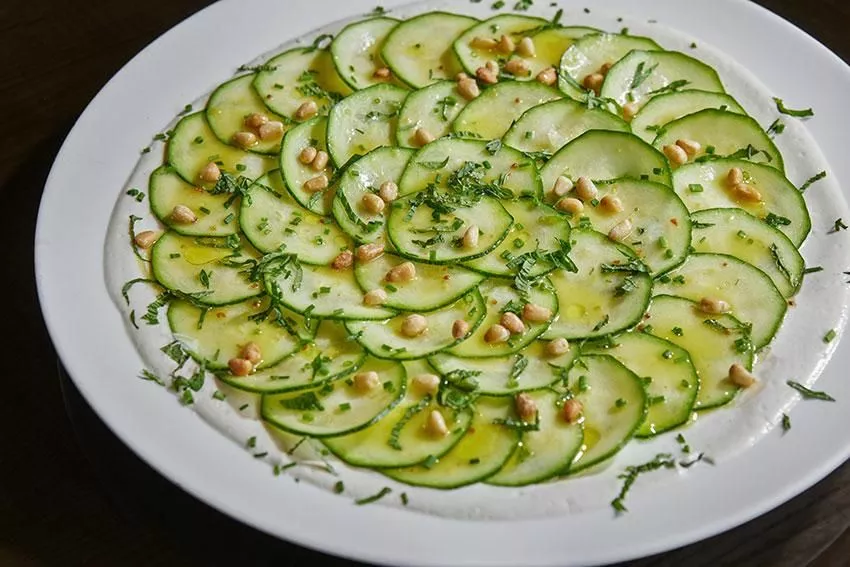 Карпаччо из цуккини с кедровыми орехами