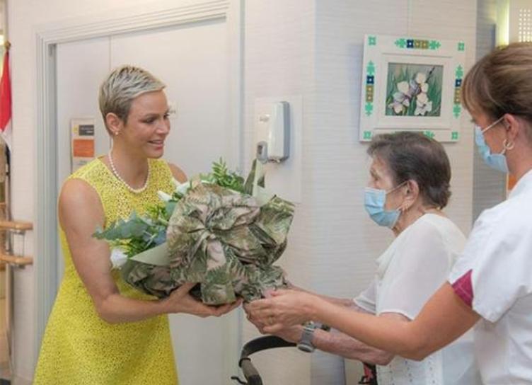 Princess Charlene of Monaco visits nursing home