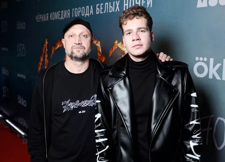 Гоша Куценко, Кузьма Сапрыкин и Лянка Грыу на премьере сериала "1703" в Москве