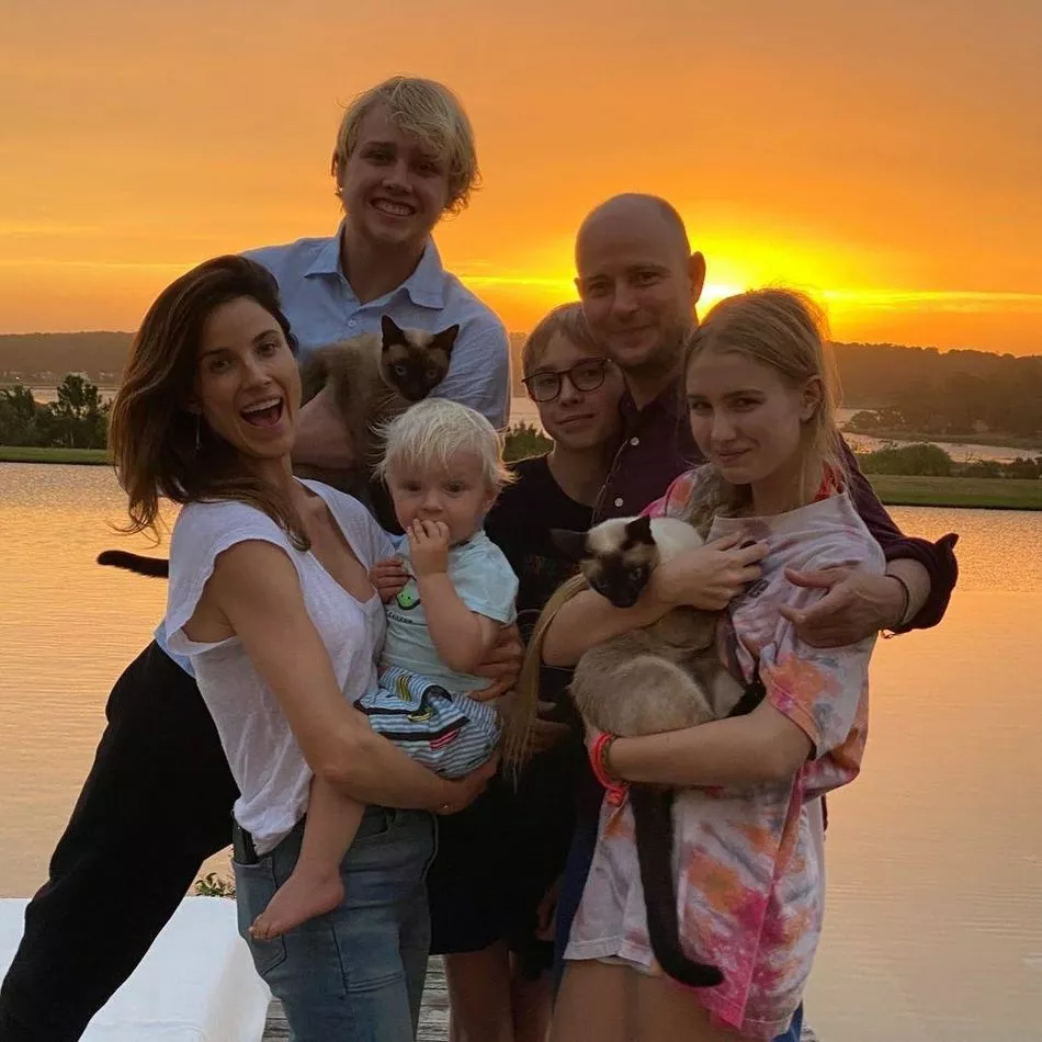 Джастин Портман с женой и детьми