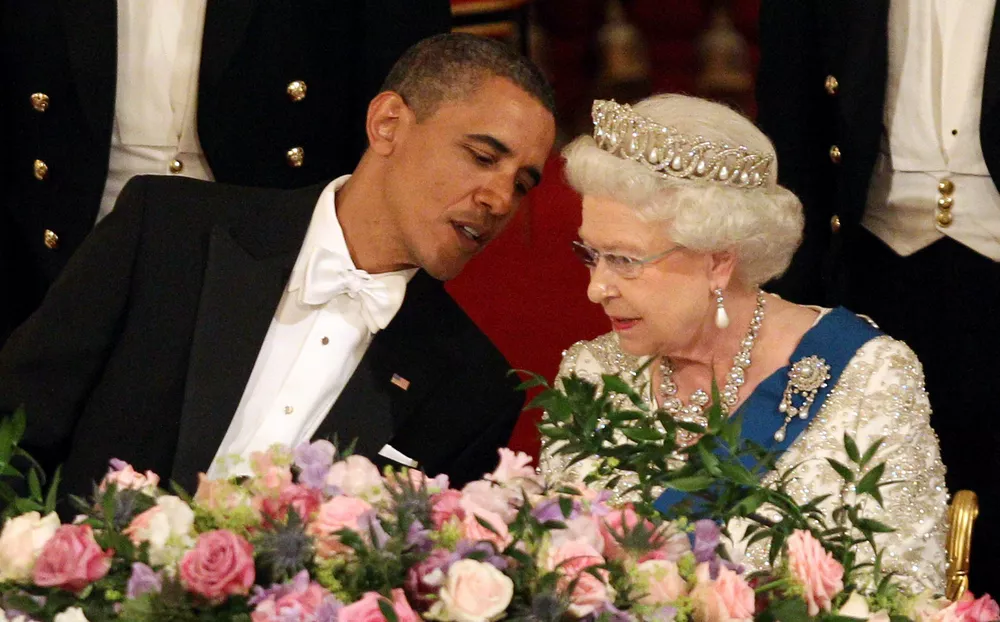 Президент США Барак Обама и королева Елизавета II