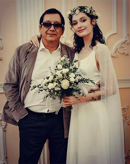 Его Кончаловский с дочерью Марией в день ее свадьбы, 2020 год 