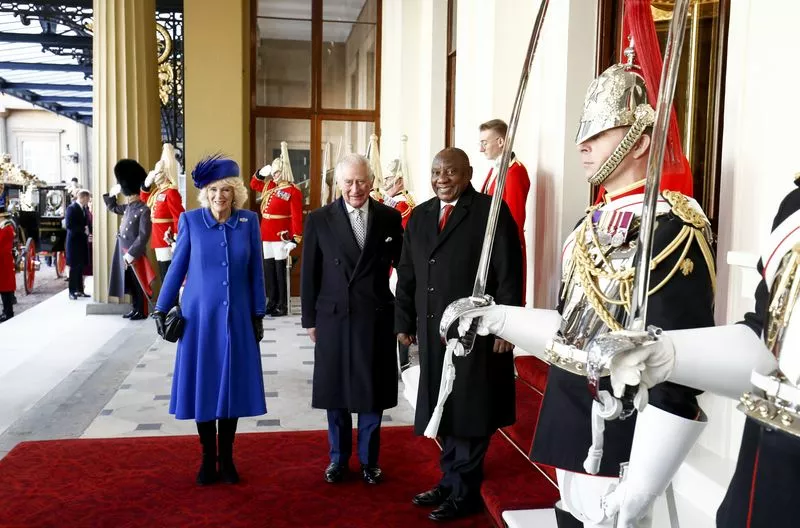 Камила и Карл с президентом ЮАР