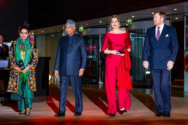 Президент Индии Рам Натх Ковинд, его супруга Савита Ковинд, королева Нидерландов Максима и король Виллем-Александр