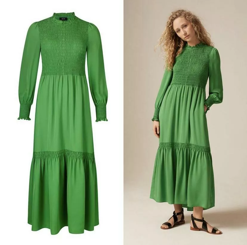 Шелковое зеленое платье британского бренда ME+EM