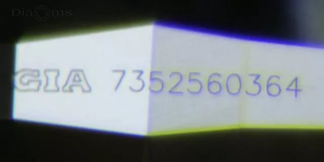 Оригинальный лазерный номер GIA сертификата на рундисте