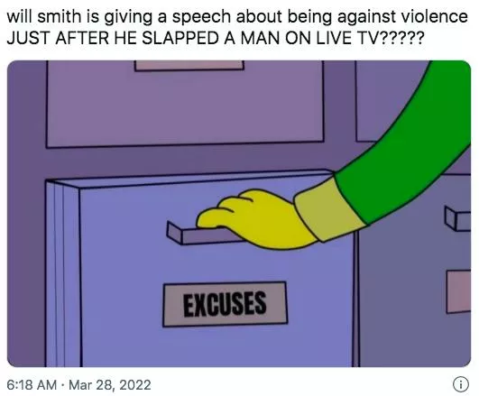 Уилл Смит упомянул в своей речи, что против жестокости… И это сразу после того, как он ударил человека в прямом эфире???