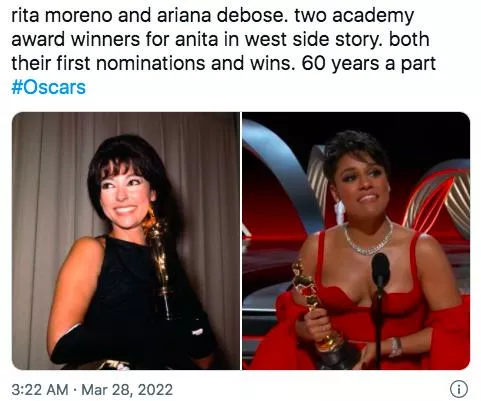 Рита Морено и Ариана Дебос. Две победительницы с разницей в 60 лет